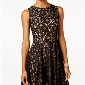 Elegant Black Lace Dress City Studio Fit Flare Juniors Y2k Fashion Mori Girl